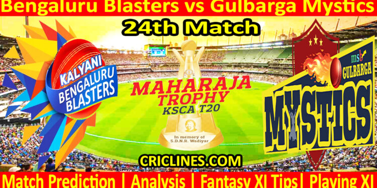 Today Match Prediction-BBS vs GMS-Dream11-Maharaja Trophy KSCA T20-2024-24th Match-Who Will Win