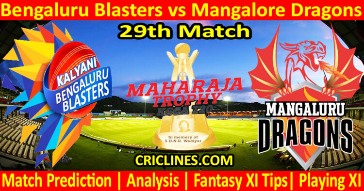 Today Match Prediction-BBS vs MDS-Dream11-Maharaja Trophy KSCA T20-2024-29th Match-Who Will Win