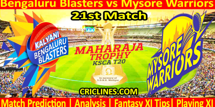 Today Match Prediction-BBS vs MWS-Dream11-Maharaja Trophy KSCA T20-2024-21st Match-Who Will Win