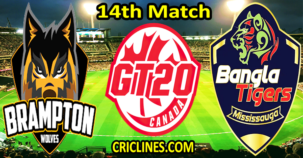 Today Match Prediction-Brampton Wolves vs Bangla Tigers Mississauga-Dream11-GT20-2024-14th Match-Who Will Win