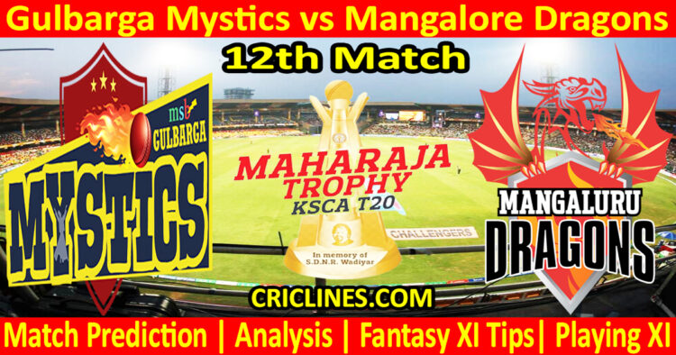 Today Match Prediction-GMS vs MDS-Dream11-Maharaja Trophy KSCA T20-2024-12th Match-Who Will Win