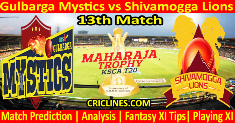 Today Match Prediction-GMS vs SLS-Dream11-Maharaja Trophy KSCA T20-2024-13th Match-Who Will Win