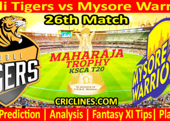 Today Match Prediction-HTS vs MWS-Dream11-Maharaja Trophy KSCA T20-2024-26th Match-Who Will Win