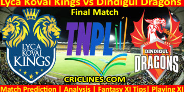 Today Match Prediction-LKK vs DID-TNPL T20 2024-Final Match-Who Will Win