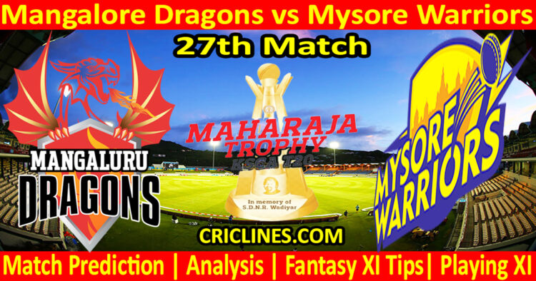 Today Match Prediction-MDS vs MWS-Dream11-Maharaja Trophy KSCA T20-2024-27th Match-Who Will Win