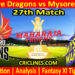 Today Match Prediction-MDS vs MWS-Dream11-Maharaja Trophy KSCA T20-2024-27th Match-Who Will Win