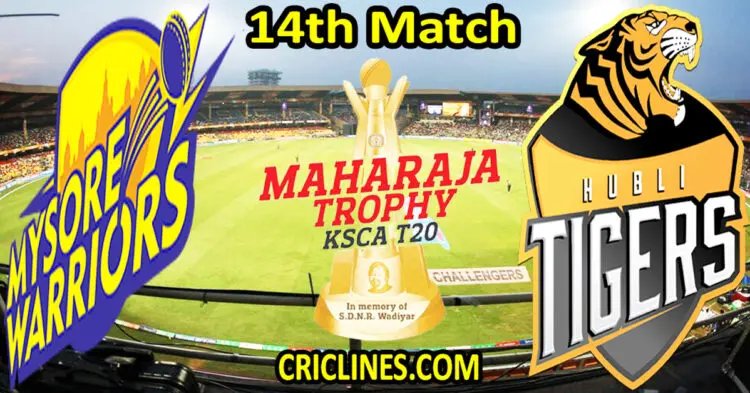 Today Match Prediction-Mysore Warriors vs Hubli Tigers-Dream11-Maharaja Trophy KSCA T20-2024-14th Match-Who Will Win
