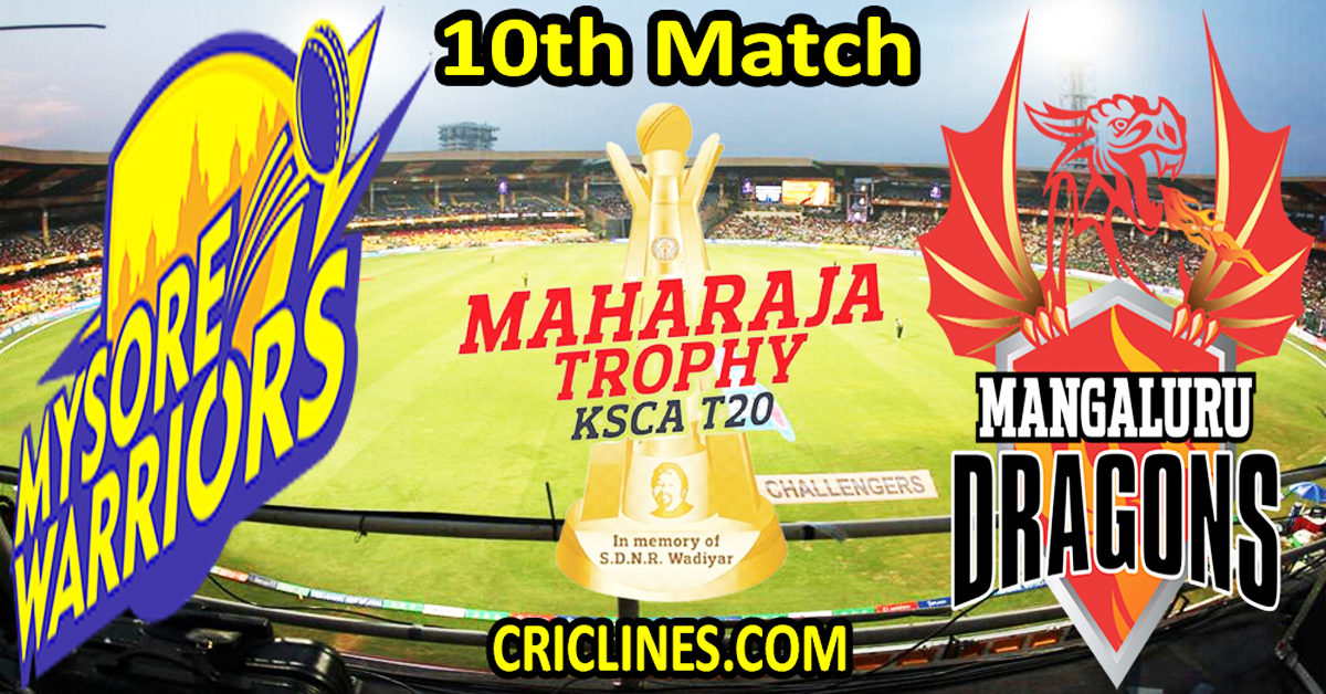 Today Match Prediction-Mysore Warriors vs Mangalore Dragons-Dream11-Maharaja Trophy KSCA T20-2024-10th Match-Who Will Win