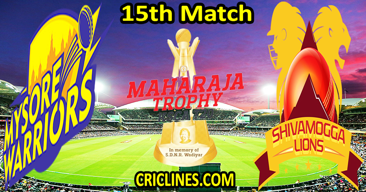 Today Match Prediction-Mysore Warriors vs Shivamogga Lions-Dream11-Maharaja Trophy KSCA T20-2024-15th Match-Who Will Win