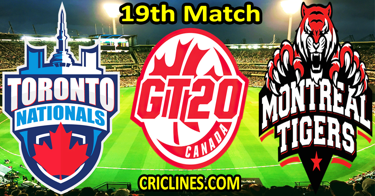 Today Match Prediction-Toronto Nationals vs Montreal Tigers-Dream11-GT20-2024-19th Match-Who Will Win