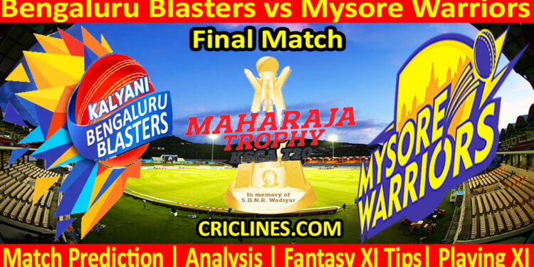Today Match Prediction-BBS vs MWS-Dream11-Maharaja Trophy KSCA T20-2024-Final Match-Who Will Win