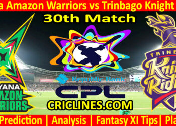 Today Match Prediction-GAW vs TKR-CPL T20 2024-30th Match-Who Will Win