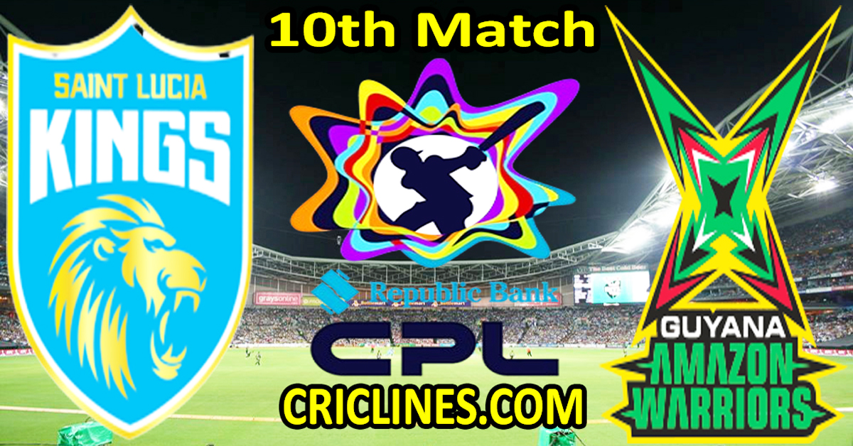 Today Match Prediction-Saint Lucia Kings vs Guyana Amazon Warriors-CPL T20 2024-10th Match-Who Will Win