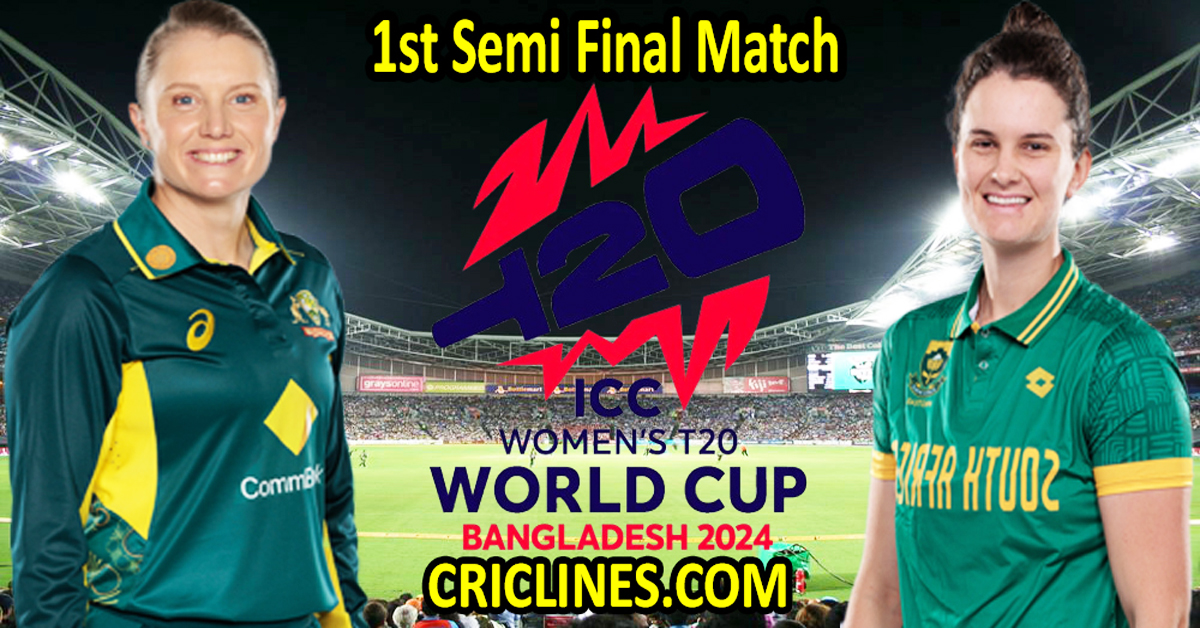 Today Match PredictionAUSW vs SAWDream11T20 World Cup 20241st Semi