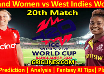 Today Match Prediction-ENGW vs WIW-Dream11-T20 World Cup 2024-20th Match-Who Will Win