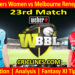 Today Match Prediction-ADSW vs MLRW-WBBL T20 2024-23rd Match-Who Will Win