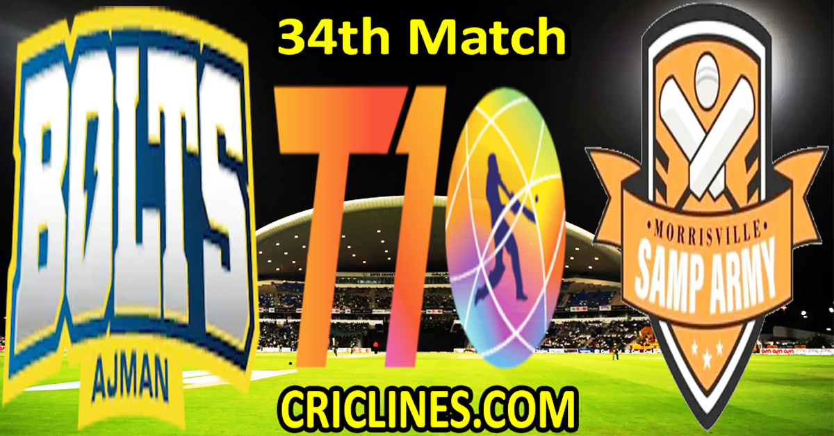 Today Match Prediction-Ajman Bolts vs Morrisville Samp Army-Dream11-Abu Dhabi T10 League-2024-34th Match-Who Will Win