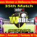 Today Match Prediction-HBHW vs MLRW-WBBL T20 2024-35th Match-Who Will Win