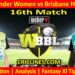 Today Match Prediction-SYTW vs BBHW-WBBL T20 2024-16th Match-Who Will Win