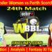 Today Match Prediction-SYTW vs PRSW-WBBL T20 2024-24th Match-Who Will Win