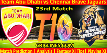 Today Match Prediction-TAB vs CBJ-Dream11-Abu Dhabi T10 League-2024-23rd Match-Who Will Win