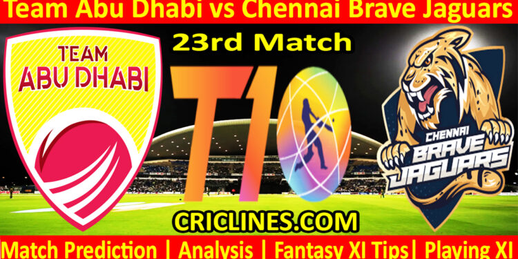 Today Match Prediction-TAB vs CBJ-Dream11-Abu Dhabi T10 League-2024-23rd Match-Who Will Win