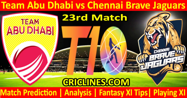 Today Match Prediction-TAB vs CBJ-Dream11-Abu Dhabi T10 League-2024-23rd Match-Who Will Win