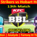 Today Match Prediction-ADS vs HBH-Dream11-BBL T20 2024-25-13th Match-Who Will Win