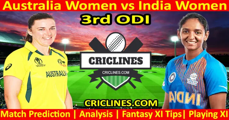 Today Match Prediction-AUSW vs INDW-Dream11-3rd ODI 2024-Who Will Win