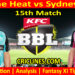 Today Match Prediction-BBH vs SYS-Dream11-BBL T20 2024-25-15th Match-Who Will Win
