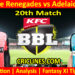 Today Match Prediction-MLR vs ADS-Dream11-BBL T20 2024-25-20th Match-Who Will Win