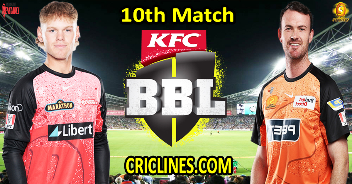 Today Match Prediction-Melbourne Renegades vs Perth Scorchers-Dream11-BBL T20 2024-25-10th Match-Who Will Win