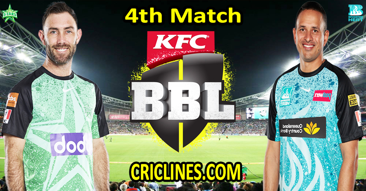 Today Match Prediction-Melbourne Stars vs Brisbane Heat-Dream11-BBL T20 2024-25-4th Match-Who Will Win