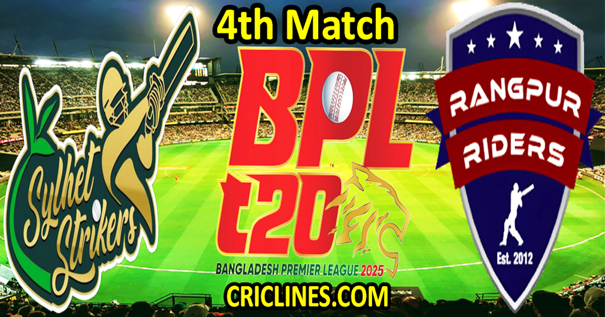 Today Match Prediction-Sylhet Strikers vs Rangpur Riders-Dream11-BPL T20-2024-25-4th Match-Who Will Win