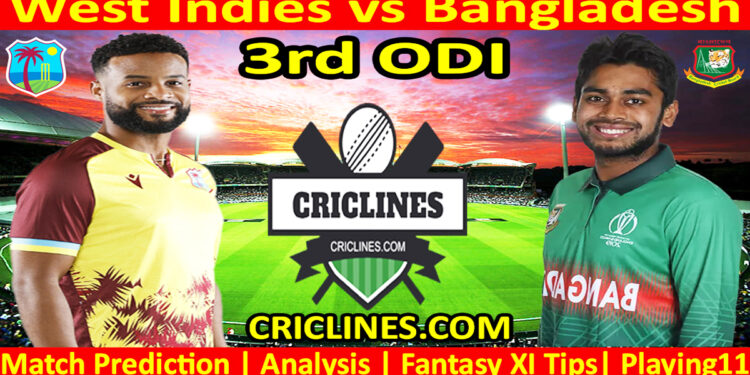 Today Match Prediction-WI vs BAN-Dream11-3rd ODI 2024-Who Will Win