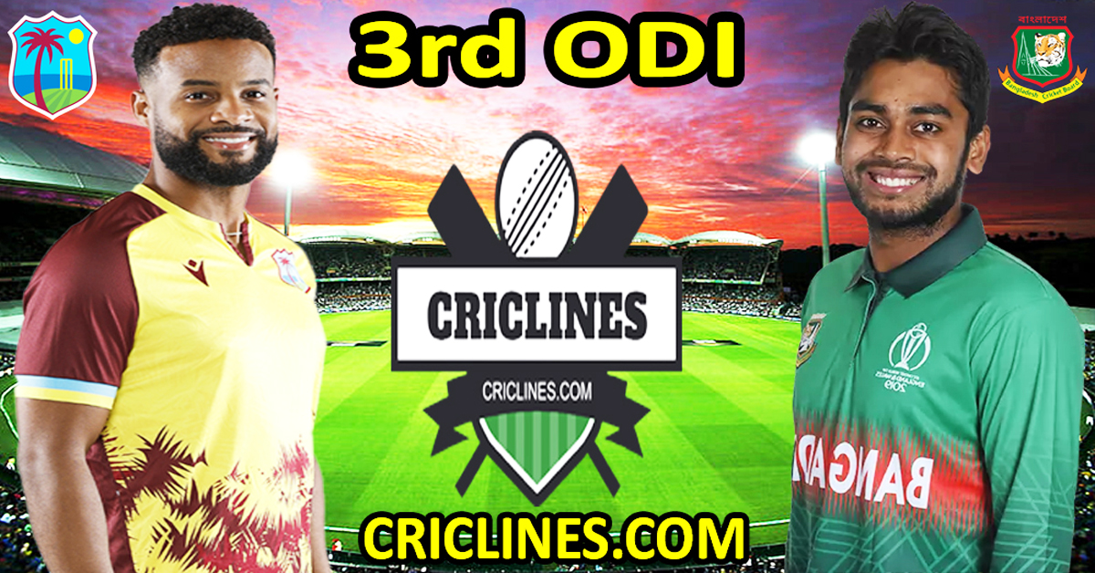 Today's Match Prediction-West Indies vs Bangladesh-Dream11-3rd ODI 2024-Who will win?