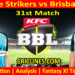 Today Match Prediction-ADS vs BBH-Dream11-BBL T20 2024-25-31st Match-Who Will Win
