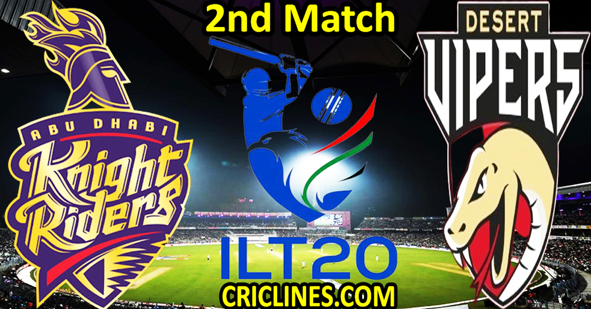 Today Match Prediction-Abu Dhabi Knight Riders vs Desert Vipers-IL T20 2025-2nd Match-Who Will Win