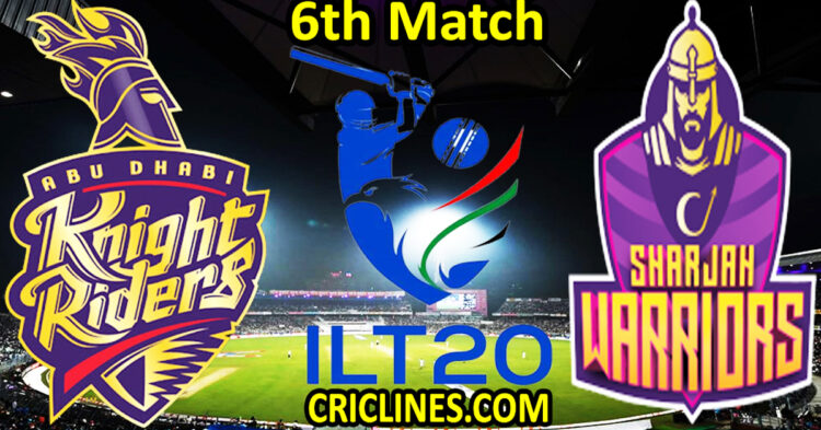 Today Match Prediction-Abu Dhabi Knight Riders vs Sharjah Warriorz-IL T20 2025-6th Match-Who Will Win