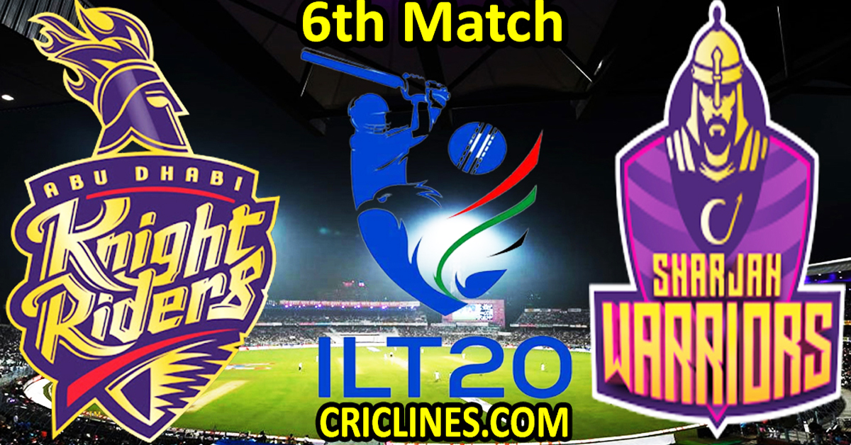 Today Match Prediction-Abu Dhabi Knight Riders vs Sharjah Warriorz-IL T20 2025-6th Match-Who Will Win