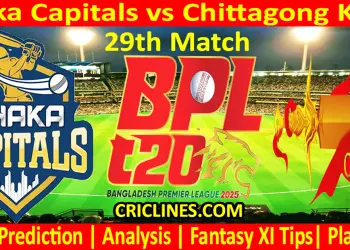 Today Match Prediction-DC vs CKS-Dream11-BPL T20-2024-25-29th Match-Who Will Win