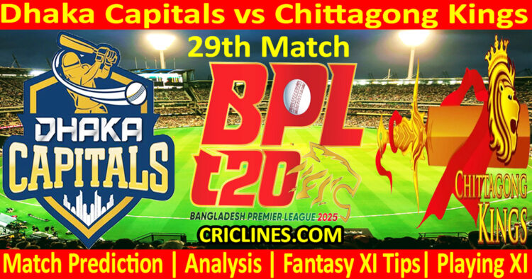 Today Match Prediction-DC vs CKS-Dream11-BPL T20-2024-25-29th Match-Who Will Win