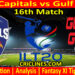 Today Match Prediction-DC vs GG-IL T20 2025-16th Match-Who Will Win