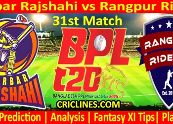 Today Match Prediction-DR vs RR-Dream11-BPL T20-2024-25-31st Match-Who Will Win