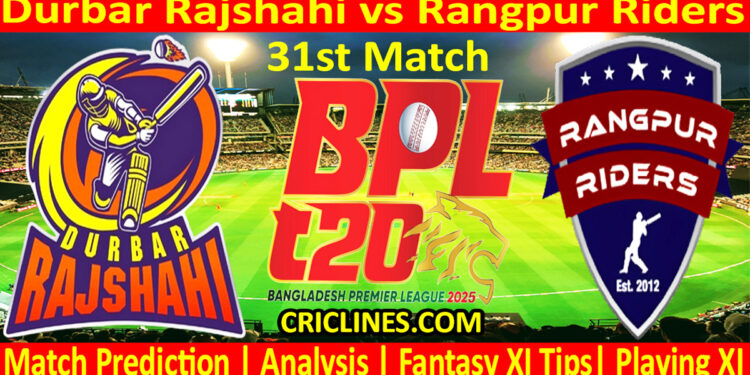 Today Match Prediction-DR vs RR-Dream11-BPL T20-2024-25-31st Match-Who Will Win
