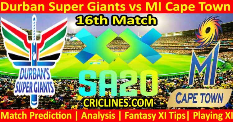 Today Match Prediction-DSG vs MICT-SA20 T20 2025-Dream11-16th Match-Who Will Win