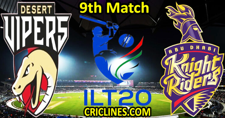 Today Match Prediction-Desert Vipers vs Abu Dhabi Knight Riders-IL T20 2025-9th Match-Who Will Win