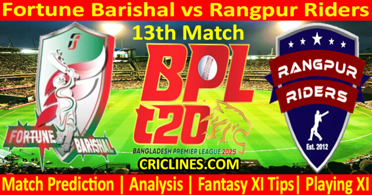 Today Match Prediction-FB vs RR-Dream11-BPL T20-2024-25-13th Match-Who Will Win