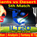 Today Match Prediction-GG vs DV-IL T20 2025-5th Match-Who Will Win