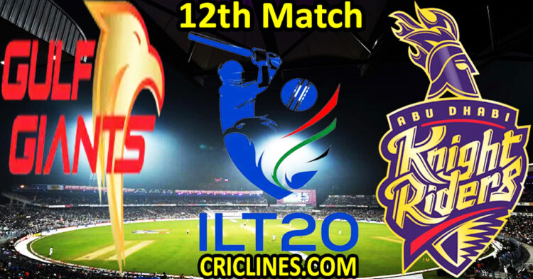 Today Match Prediction-Gulf Giants vs Abu Dhabi Knight Riders-IL T20 2025-12th Match-Who Will Win